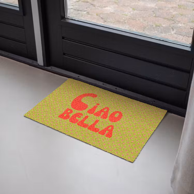 Ciao bella - Rood - Groen - Stippen Deurmat klein -sfeer2