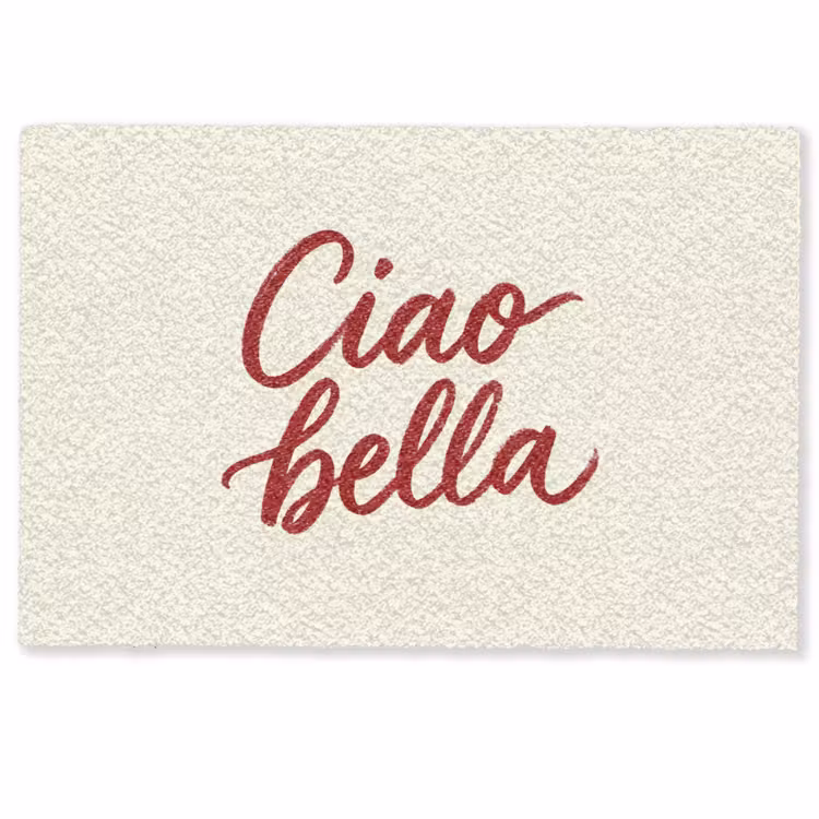 Ciao bella - Rood - Wit - Minimalistisch Deurmat klein -zkaufland3d