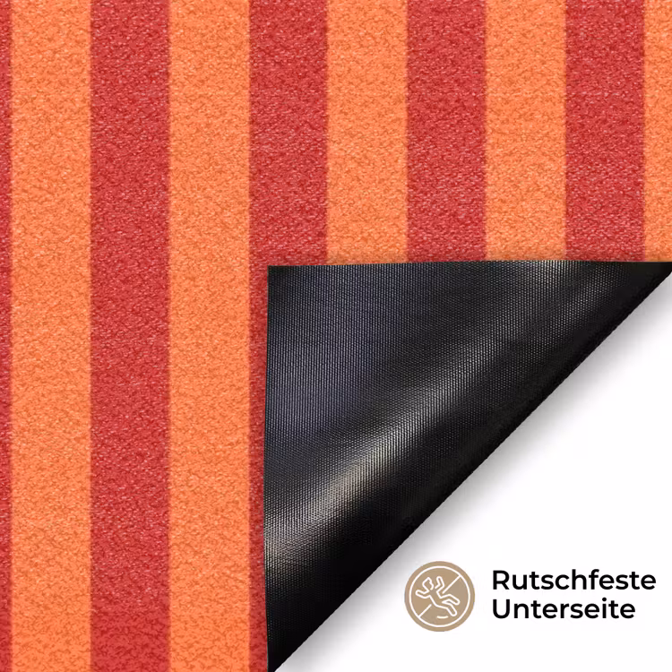 Ciao bella - Tekstwolk - Strepen - Oranje Deurmat klein -antislip_DE
