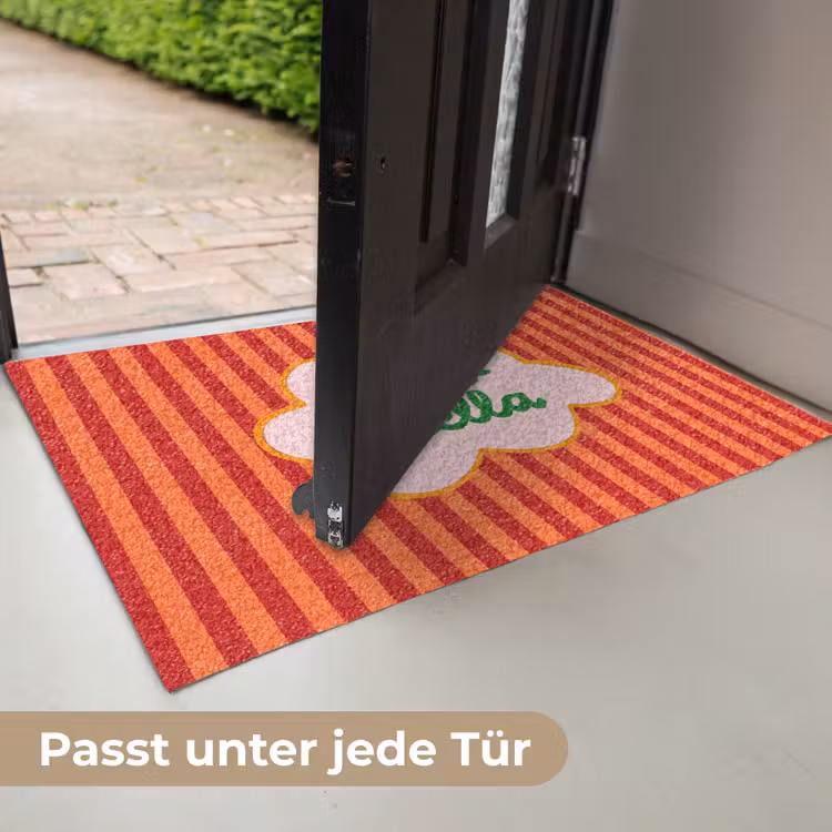 Ciao bella - Tekstwolk - Strepen - Oranje Deurmat klein -USP_DE