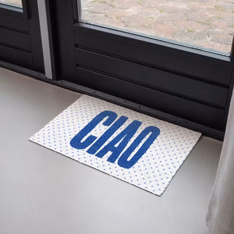 Ciao - Blauw - Stippen Deurmat klein -sfeer2