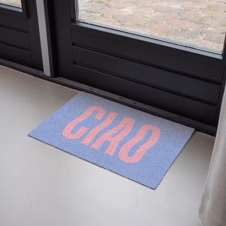 Ciao - Roze - Blauw - Golvend Deurmat klein -sfeer2