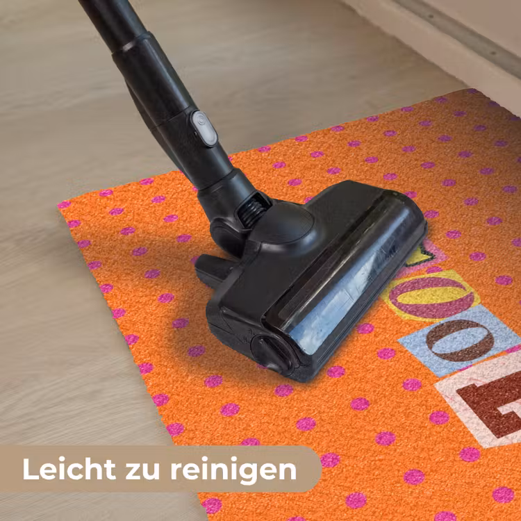 Cool - Stippen - Oranje Deurmat klein -reinigen_DE