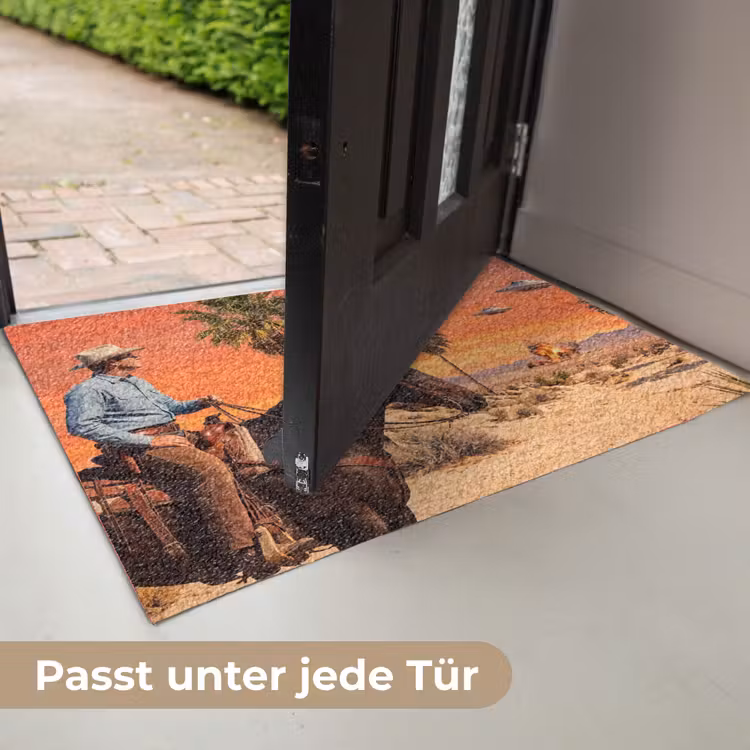 Fußmatte - Cowboy – Pferd – Wüste - Cowboy - Paard - Woestijn Deurmat klein