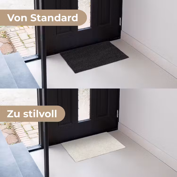 Crème - Egaal - Beton Deurmat klein 898 -voor-na_DE