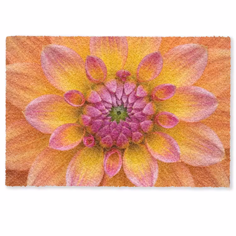 Dahlia - Bloem - Oranje Deurmat klein -zkaufland3d