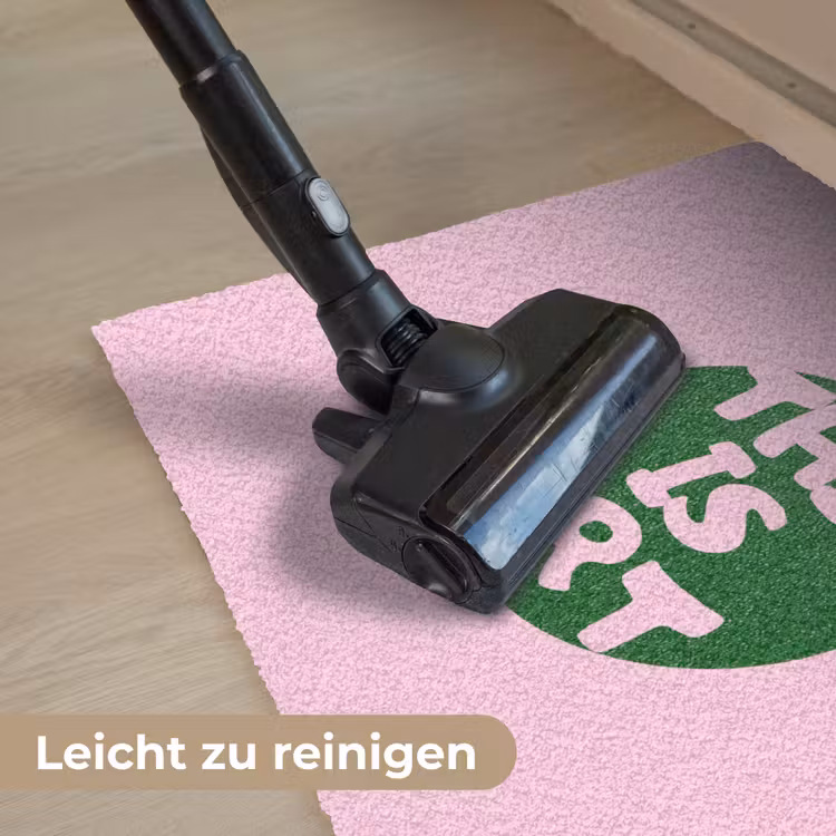 This is art - Tekst - Cirkel - Groen Deurmat klein -reinigen_DE