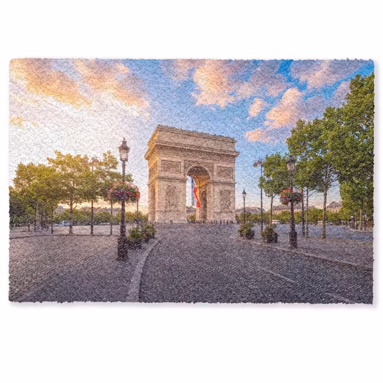 Fußmatte - Denkmal – Paris – Sonnenuntergang – Architektur – Gold - Monument - Parijs - Zonsondergang - Architectuur - Goud Deurmat klein