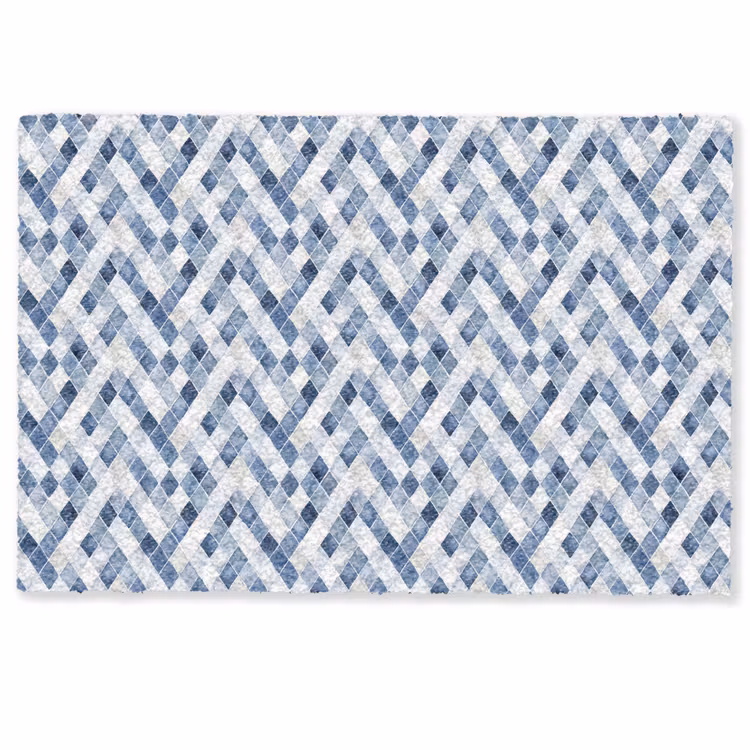 Diamant - Patroon - Blauw - Wit Deurmat klein 898 -zkaufland3d