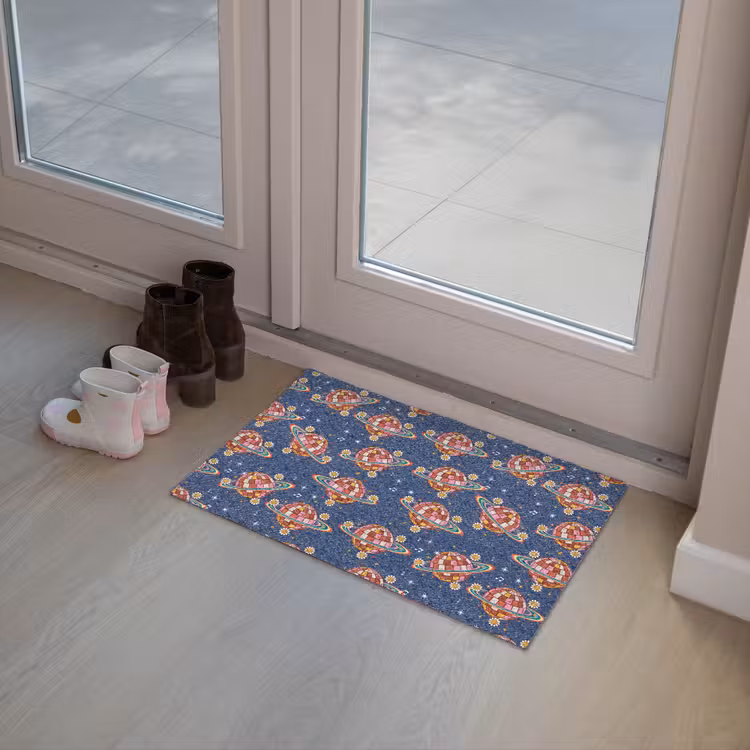 Disco - Blauw - Patroon Deurmat klein 898 -sfeer3