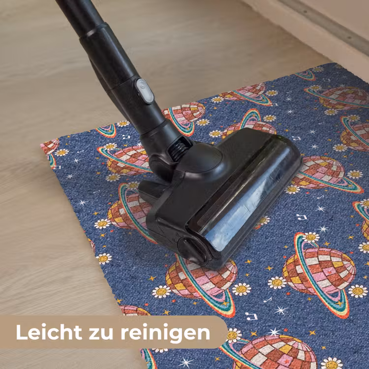 Disco - Blauw - Patroon Deurmat klein 898 -reinigen_DE