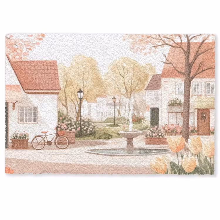 Dorpsplein - Fontein - Tulpen Deurmat klein -zkaufland3d