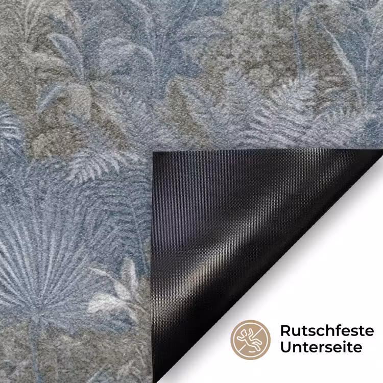 Jungle - Landschap - Blauw Deurmat klein -antislip_DE
