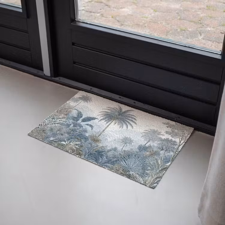 Jungle - Modern - Blauw - Groen Deurmat klein -sfeer2