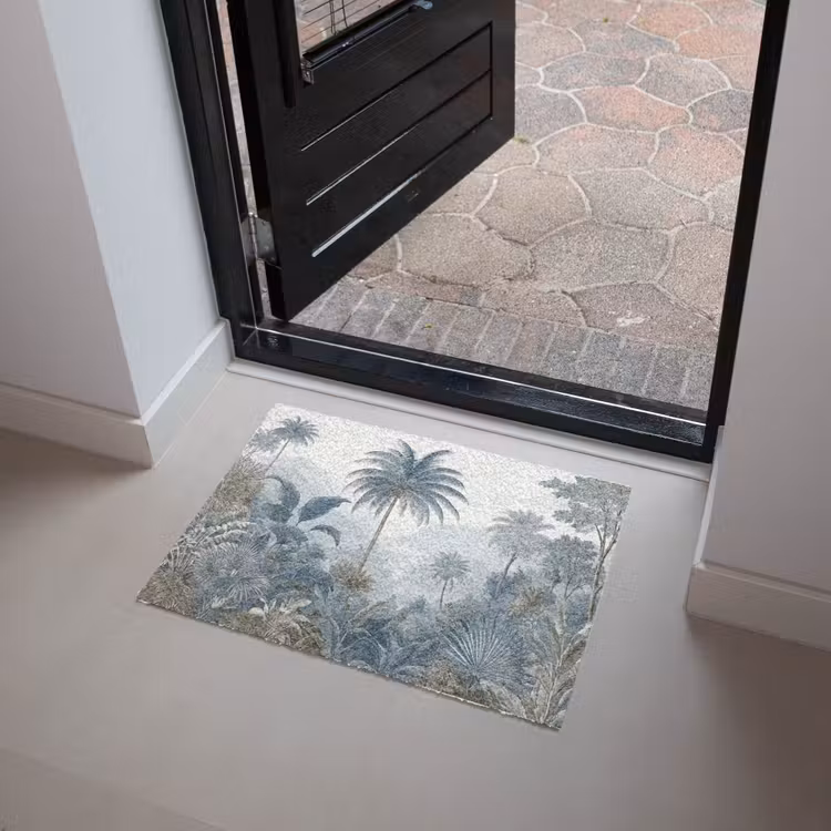 Jungle - Modern - Blauw - Groen Deurmat klein -sfeer5