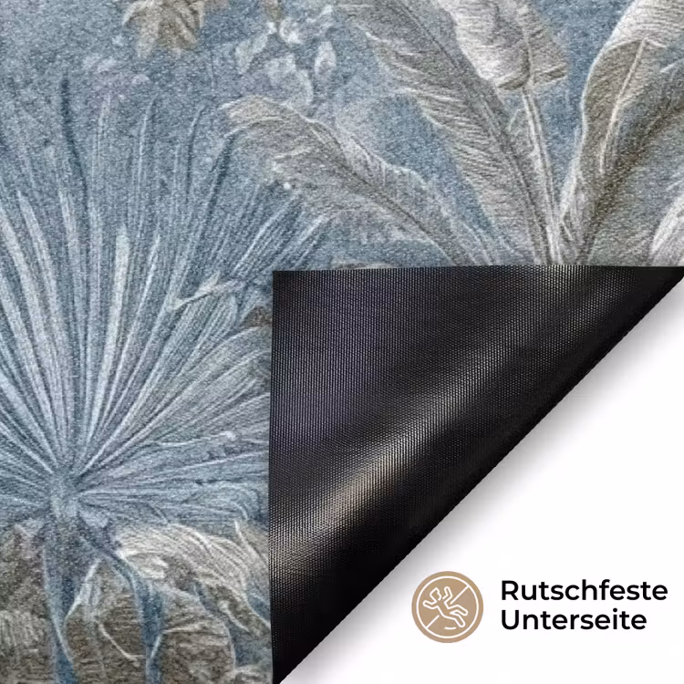 Jungle - Modern - Blauw - Groen Deurmat klein -antislip_DE