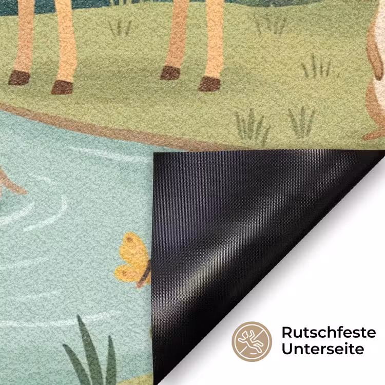 Jungle - Oase - Dieren - Kleurrijk Deurmat klein -antislip_DE