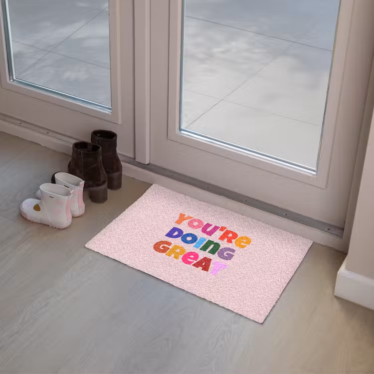 You're doing great - Roze - Kleurrijk Deurmat klein -sfeer3