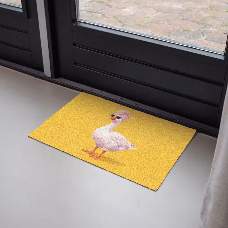 Eend - Zonnebril - Geel Deurmat klein -sfeer2