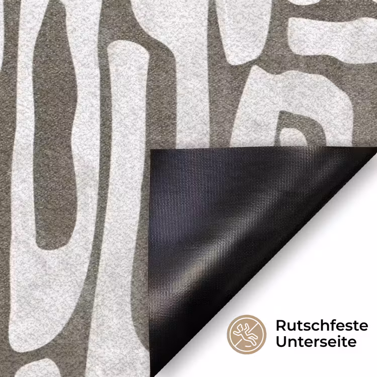 Donker - Wit - Abstract Deurmat klein 898 -antislip_DE
