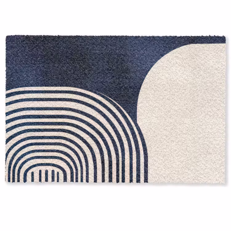 Donkerblauw - Abstract - Lijnen Deurmat klein -zkaufland3d