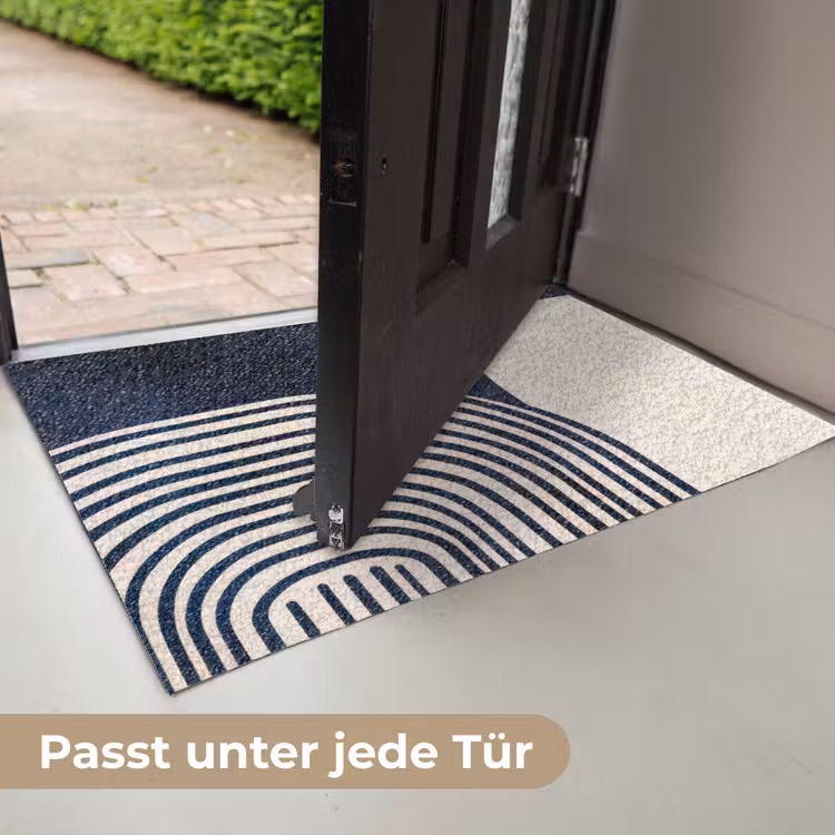 Donkerblauw - Abstract - Lijnen Deurmat klein -USP_DE