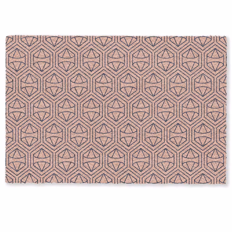 Donkerblauw - Roze - Patroom - Symmetrisch Deurmat klein 898 -zkaufland3d