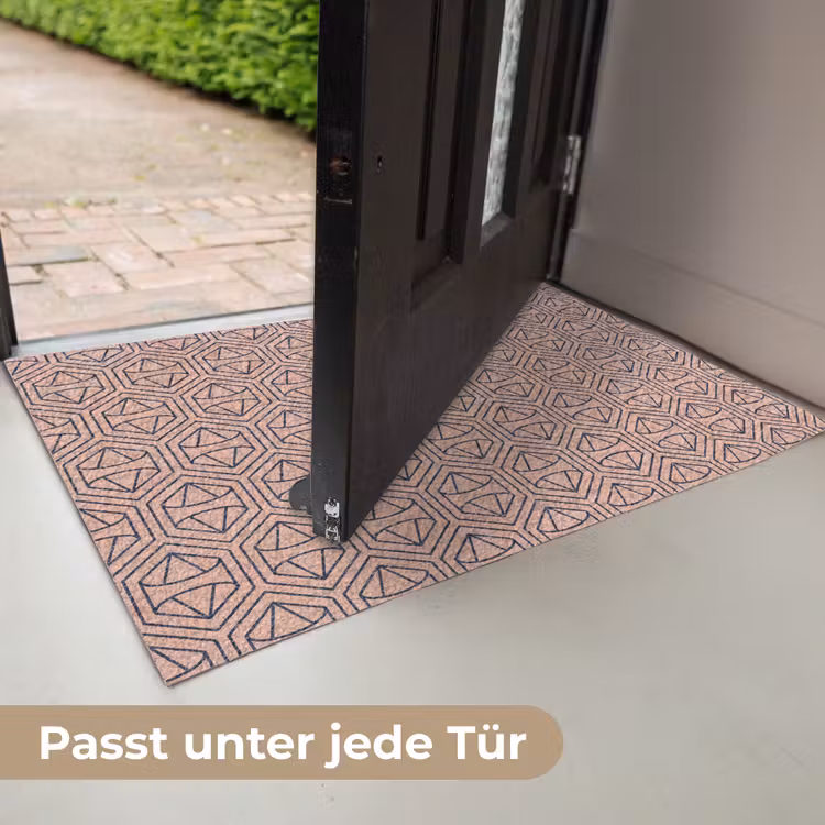 Donkerblauw - Roze - Patroom - Symmetrisch Deurmat klein 898 -USP_DE
