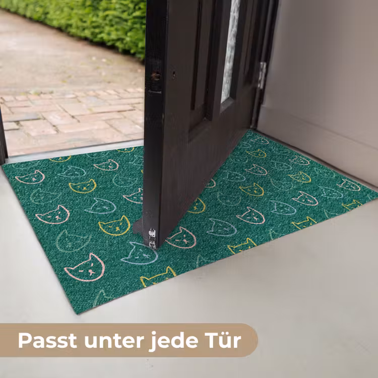 Donkergroen - Gezichten - Katten - Kleuren Deurmat klein 898 -USP_DE