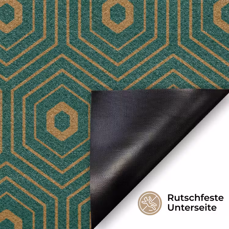 Donkergroen - Modern - Patroon - Goud Deurmat klein 898 -antislip_DE