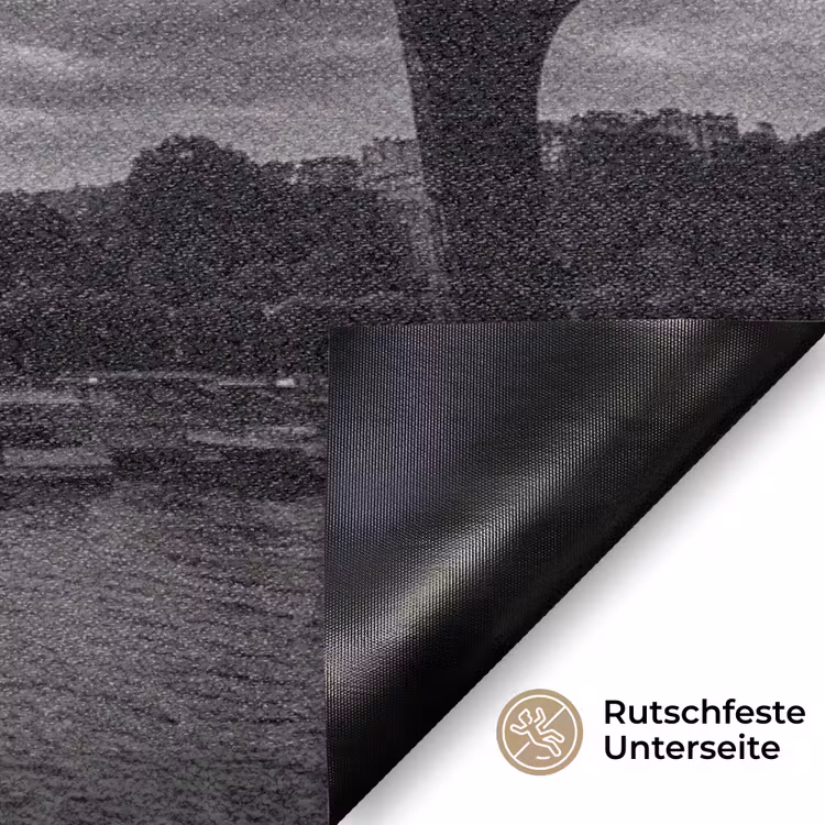 Fußmatte - Eiffelturm – Paris – Fluss – Architektur – Schwarz-Weiß - Eiffeltoren - Parijs - Rivier - Architectuur - Zwart-wit Deurmat klein