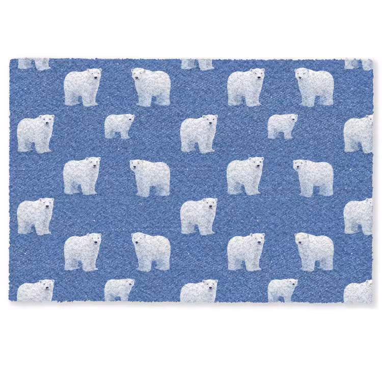 IJsbeer - Patroon - Blauw Deurmat klein 898 -zkaufland3d