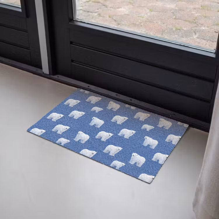IJsbeer - Patroon - Blauw Deurmat klein 898 -sfeer2