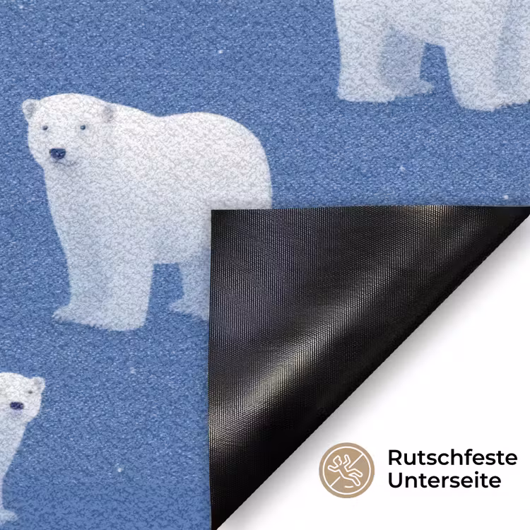 IJsbeer - Patroon - Blauw Deurmat klein 898 -antislip_DE