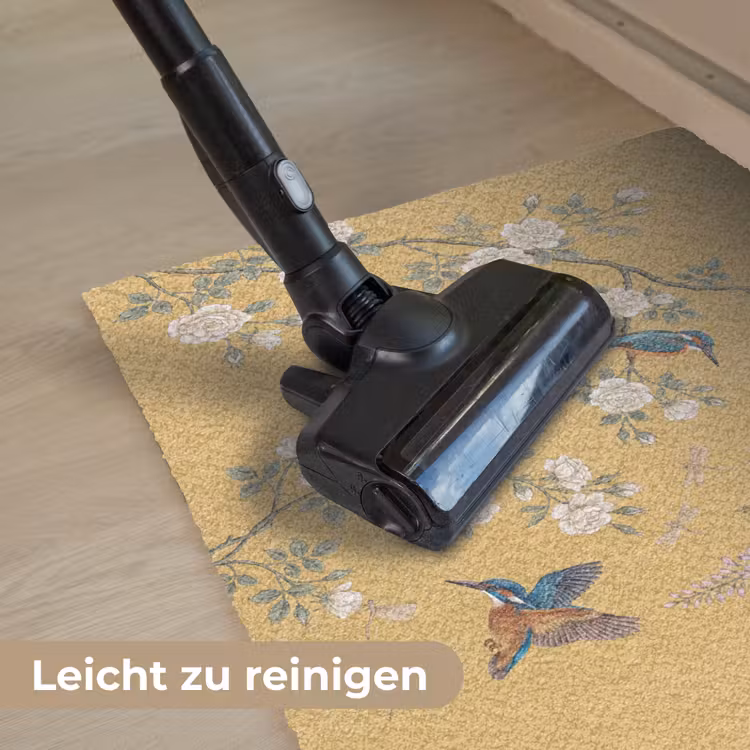 IJsvogels - Bloesem - Geel Deurmat klein -reinigen_DE