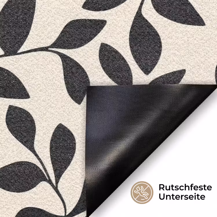Elegant - Patroon - Zwart - Beige Deurmat klein 898 -antislip_DE