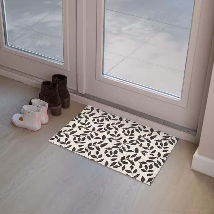 Elegant - Patroon - Zwart - Beige Deurmat klein 898 -sfeer3