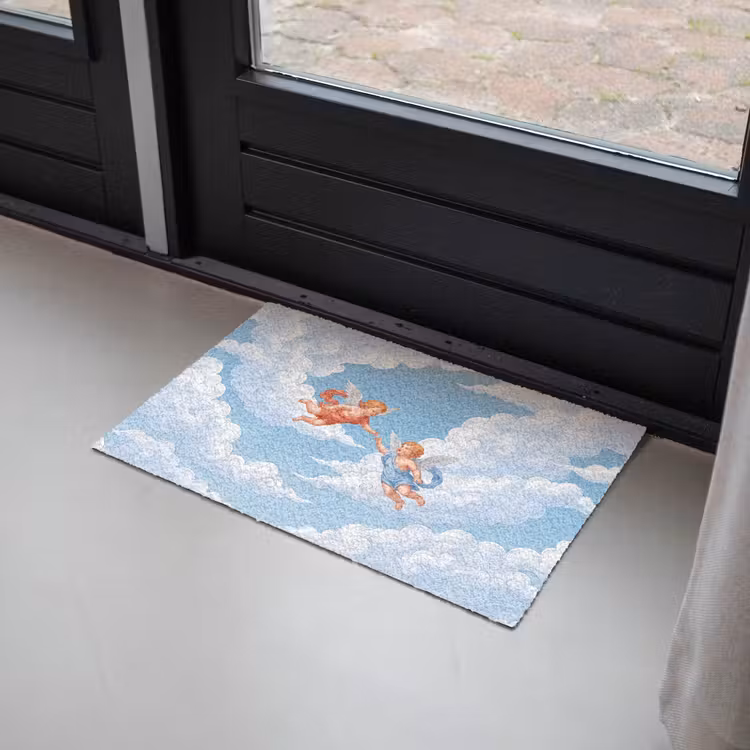 Engel - Vliegend - Klassiek - Blauw Deurmat klein -sfeer2