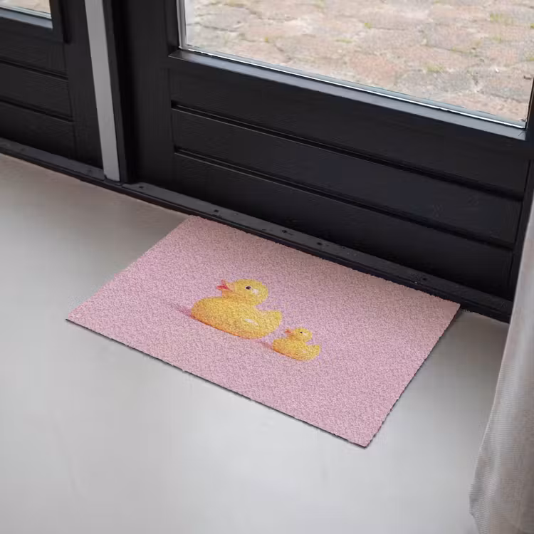 Eendjes - Vrolijk - Roze Deurmat klein -sfeer2
