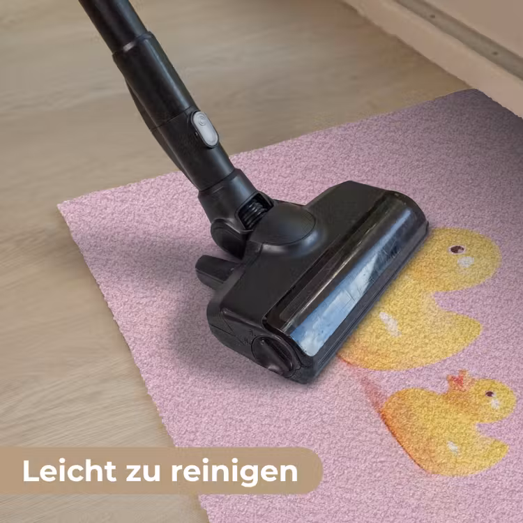 Eendjes - Vrolijk - Roze Deurmat klein -reinigen_DE