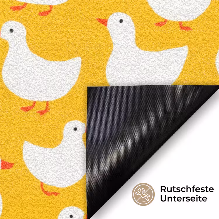 Eendjes - Patroon - Geel Deurmat klein 898 -antislip_DE