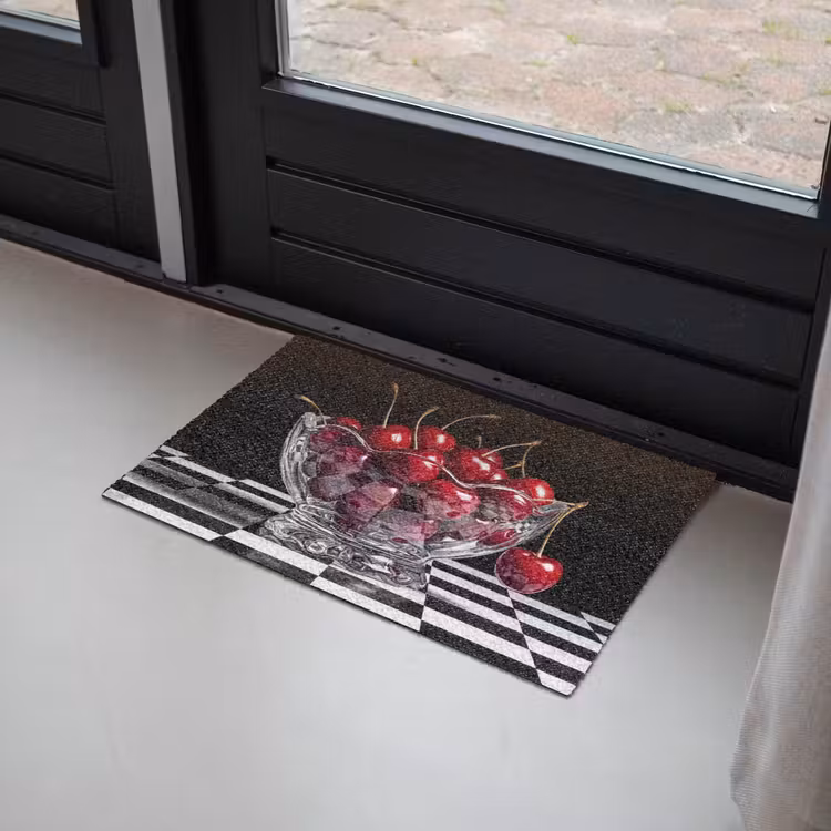 Fußmatte - Essen – Kirschen – Rot - Eten - Kersen - Rood Deurmat klein