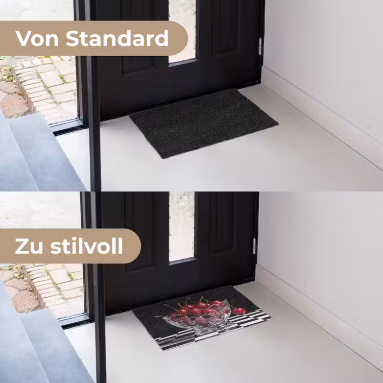 Fußmatte - Essen – Kirschen – Rot - Eten - Kersen - Rood Deurmat klein