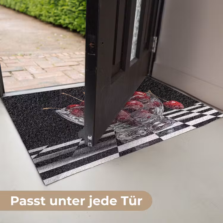 Fußmatte - Essen – Kirschen – Rot - Eten - Kersen - Rood Deurmat klein
