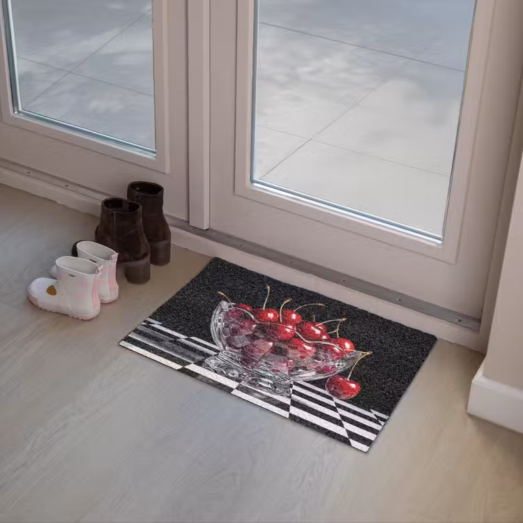 Fußmatte - Essen – Kirschen – Rot - Eten - Kersen - Rood Deurmat klein