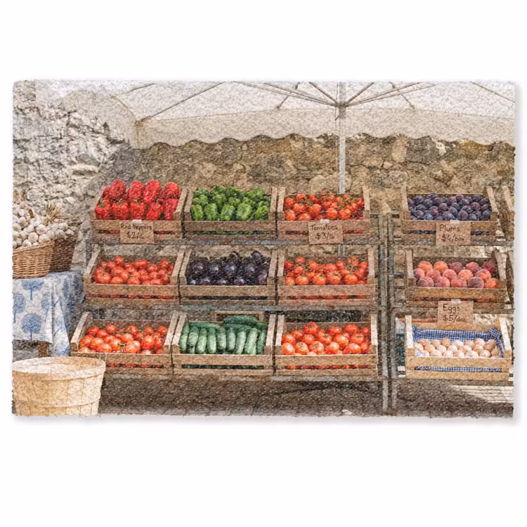 Fußmatte - Essen – Markt – Frisch - Eten - Markt - Vers Deurmat klein