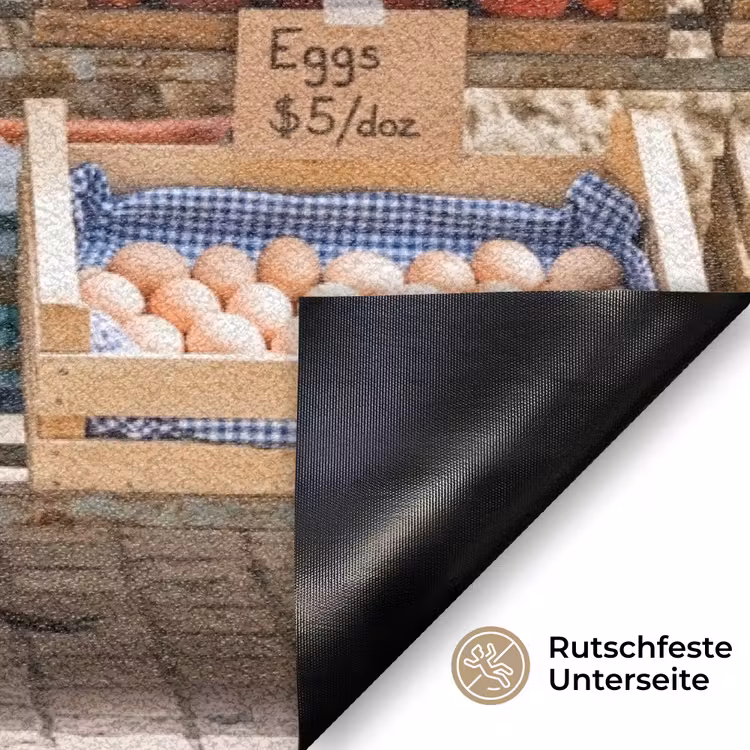 Fußmatte - Essen – Markt – Frisch - Eten - Markt - Vers Deurmat klein