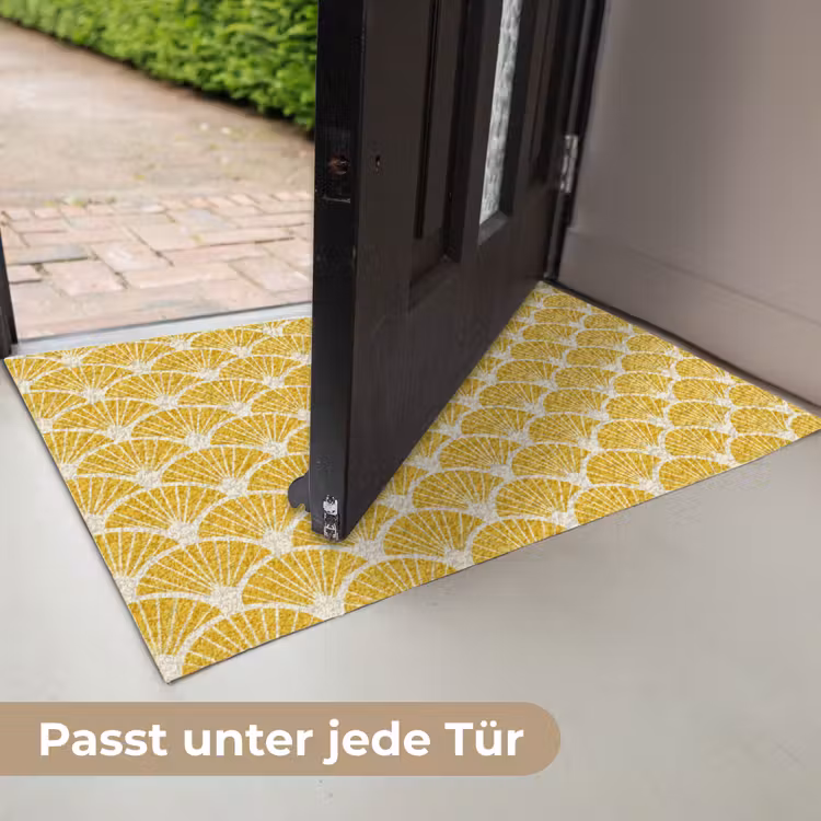 Waaiers - Art Deco - Retro - Okergeel Deurmat klein 898 -USP_DE