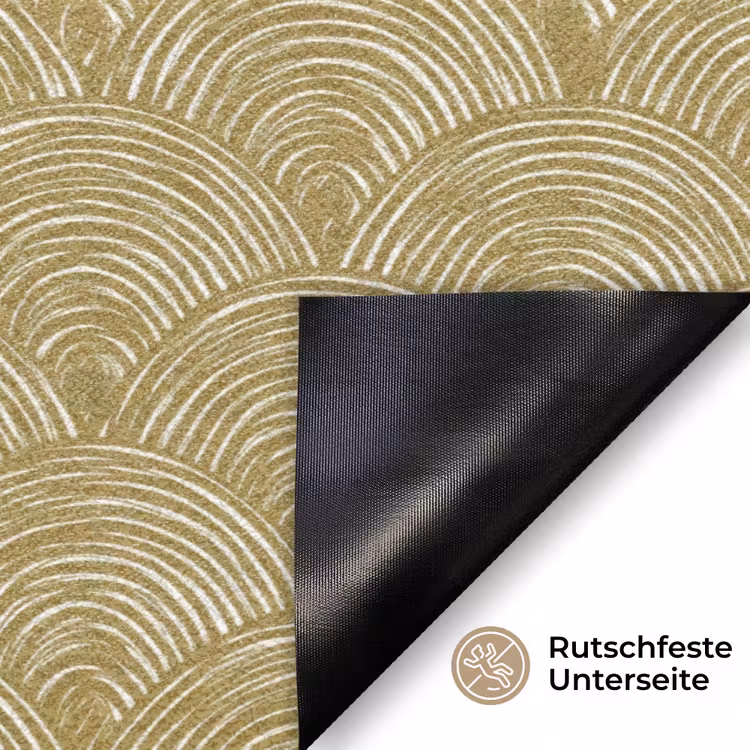 Waaier - Geometrisch - Groen Deurmat klein 898 -antislip_DE