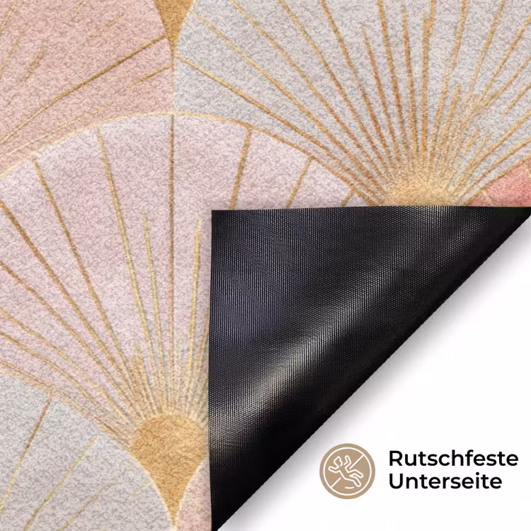 Waaiers - Goud - Roze Deurmat klein 898 -antislip_DE